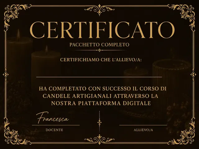 Certificato Maestra delle Candele Artigianali